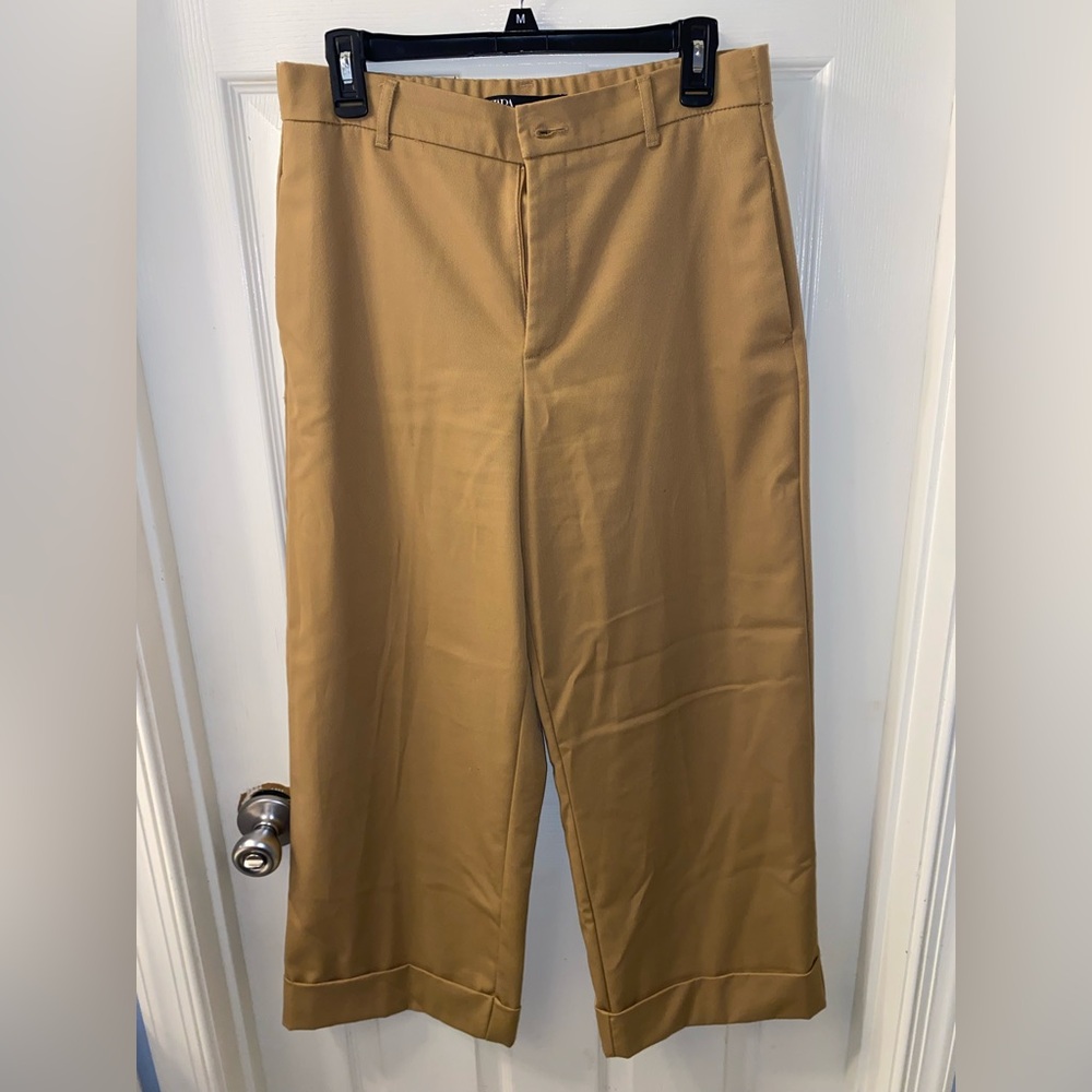 Zara tan women’s wide-leg dress pants - size L